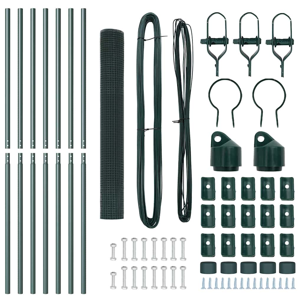 vidaXL Zaunpfosten Grün 10 x 1,4 m (19 x 19 mm Drahtgewebe)