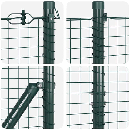 vidaXL Zaunpfosten Grün 10 x 1,4 m (25 x 25 mm Netz) Stahl und PVC