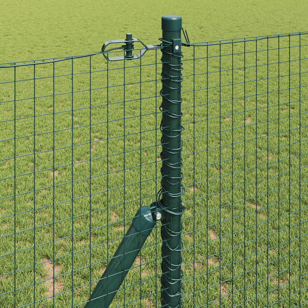 vidaXL Zaunpfosten Grün 10 x 1,4 m (25 x 25 mm Netz) Stahl und PVC