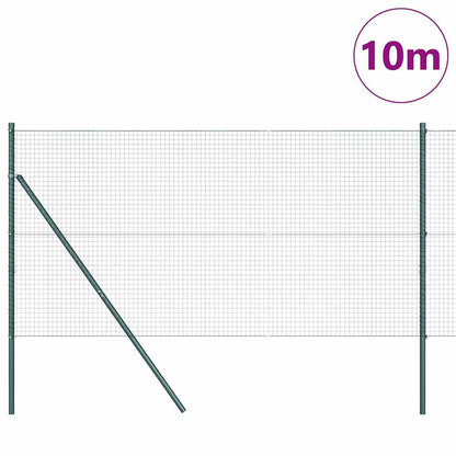 vidaXL Zaunpfosten Grün 10 x 1,4 m (25 x 25 mm Netz) Stahl und PVC