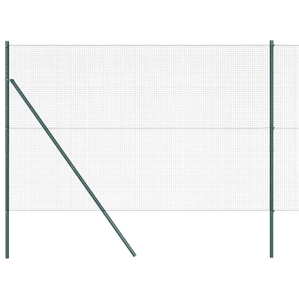 vidaXL Zaun mit Pfosten Grün 1,5 x 10 m Stahl