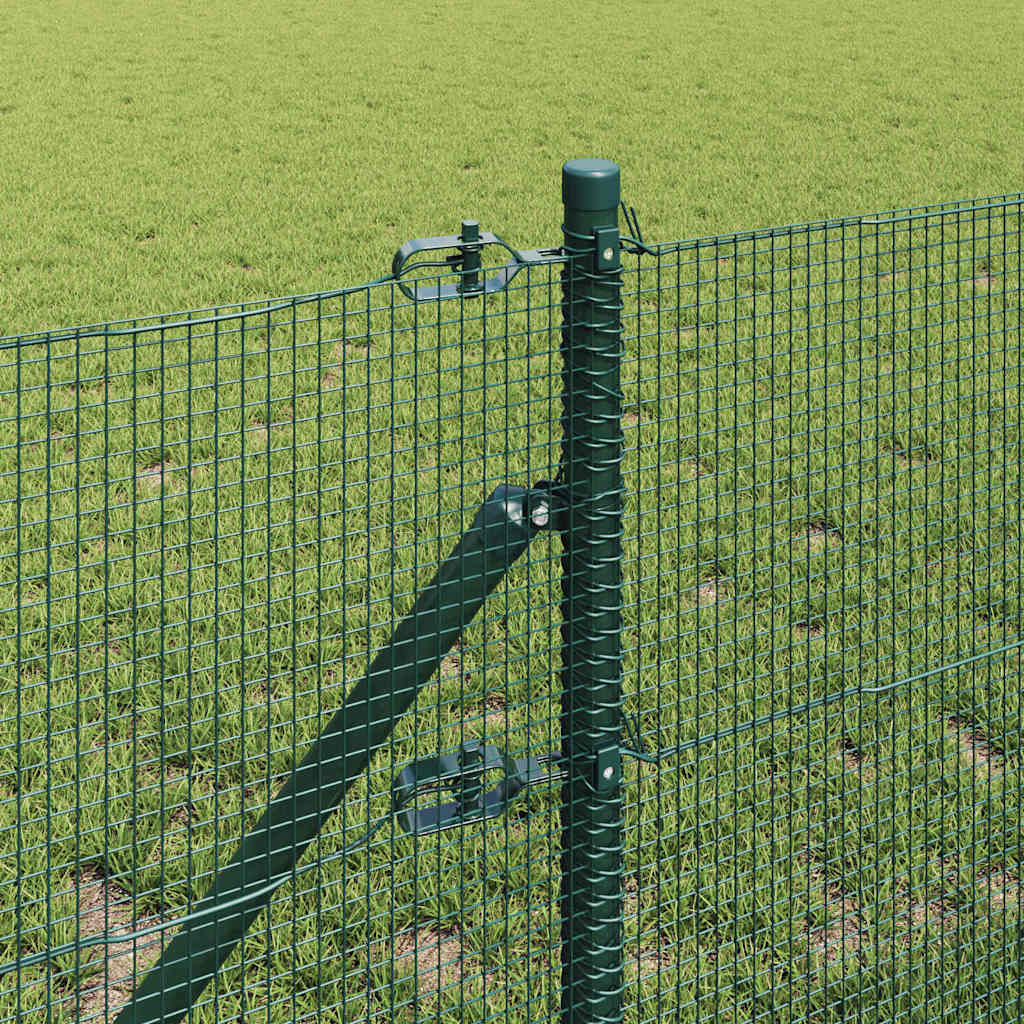 vidaXL Zaunpfosten Grün 25 x 0,4 m (12 x 12 mm Maschen) Stahl und PVC