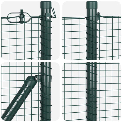 vidaXL Zaunpfosten Grün 25 x 0,5 m (19 x 19 mm Maschenweite) Stahl