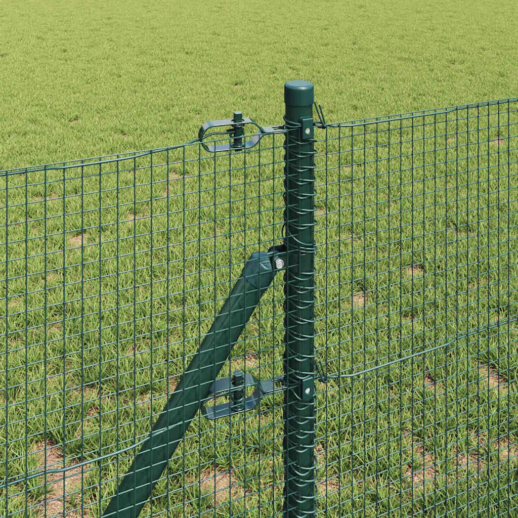 vidaXL Zaunpfosten Grün 25 x 0,8 m (16 x 16 mm Netz) Stahl und PVC
