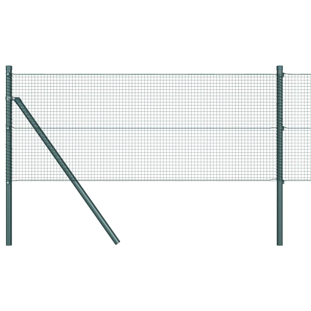 vidaXL Zaunpfosten Grün 25 x 0,8 m (16 x 16 mm Netz) Stahl und PVC