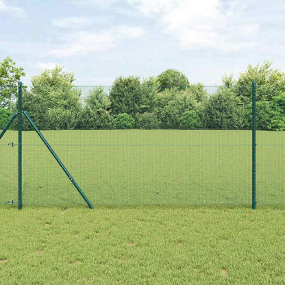 vidaXL Zaunpfosten Grün 25 x 1,2 m (12 x 12 mm Masche) Stahl und PVC