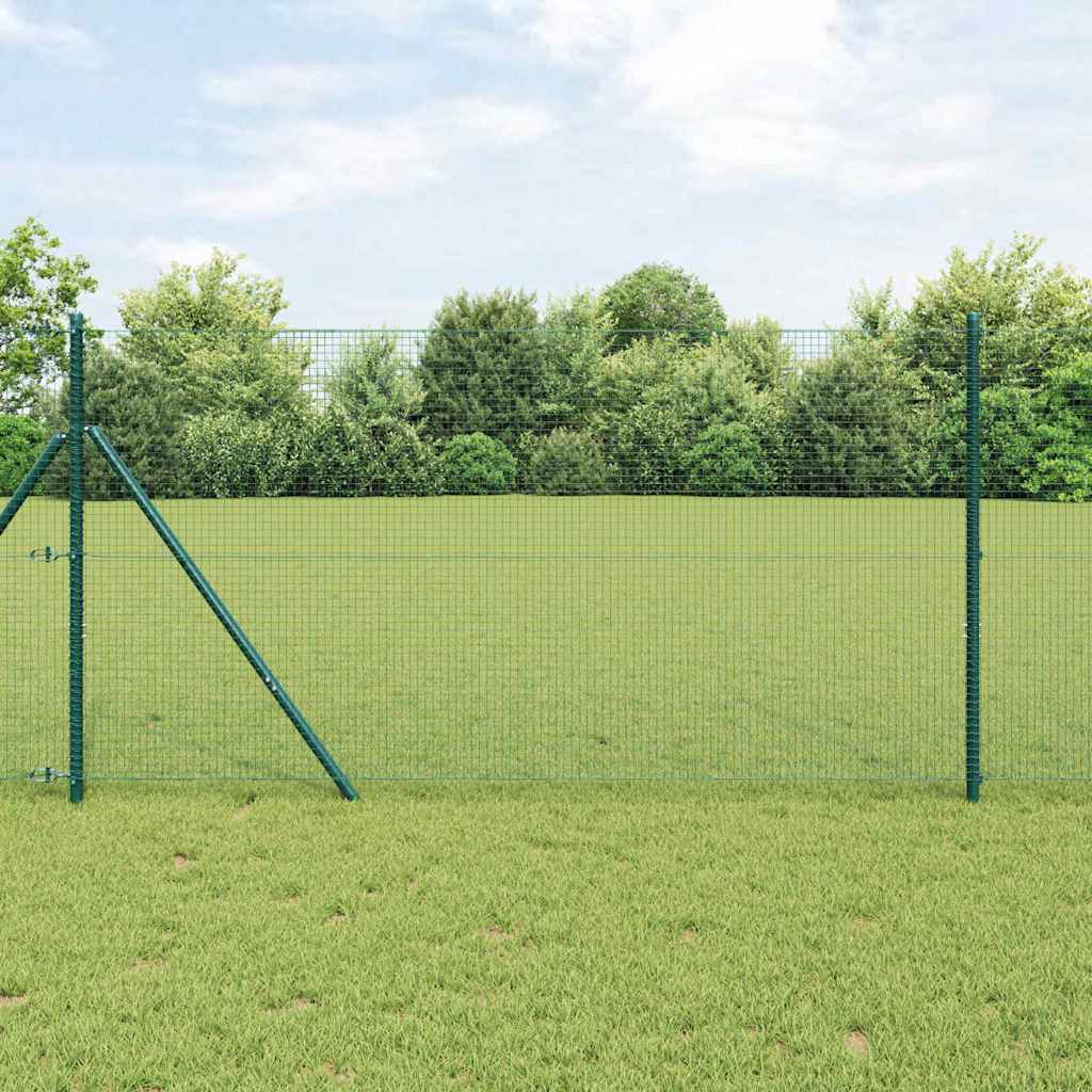 vidaXL Zaunpfosten Grün 25 x 1,2 m (19 x 19 mm Netz) Stahl und PVC