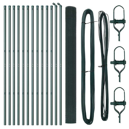 Zaunpfosten Grün 25 x 1,5 m (25 x 25 mm Maschendraht) Stahl