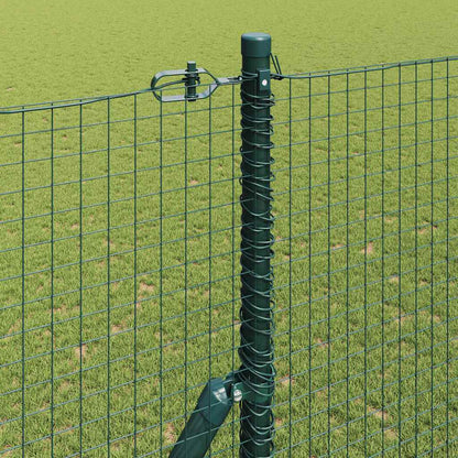 vidaXL Zaunpfosten Grün 25 x 1,6 m (25 x 25 mm Gitter) Stahl und PVC