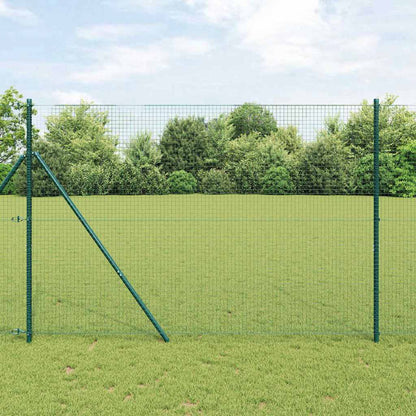 vidaXL Zaunpfosten Grün 25 x 1,6 m (25 x 25 mm Gitter) Stahl und PVC