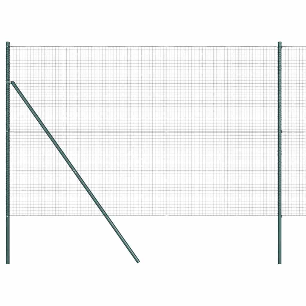 vidaXL Zaunpfosten Grün 25 x 1,6 m (25 x 25 mm Gitter) Stahl und PVC