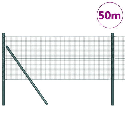 vidaXL Zaunpfosten Grün 50 x 0,4 m (16 x 16 mm Netz) Stahl und PVC