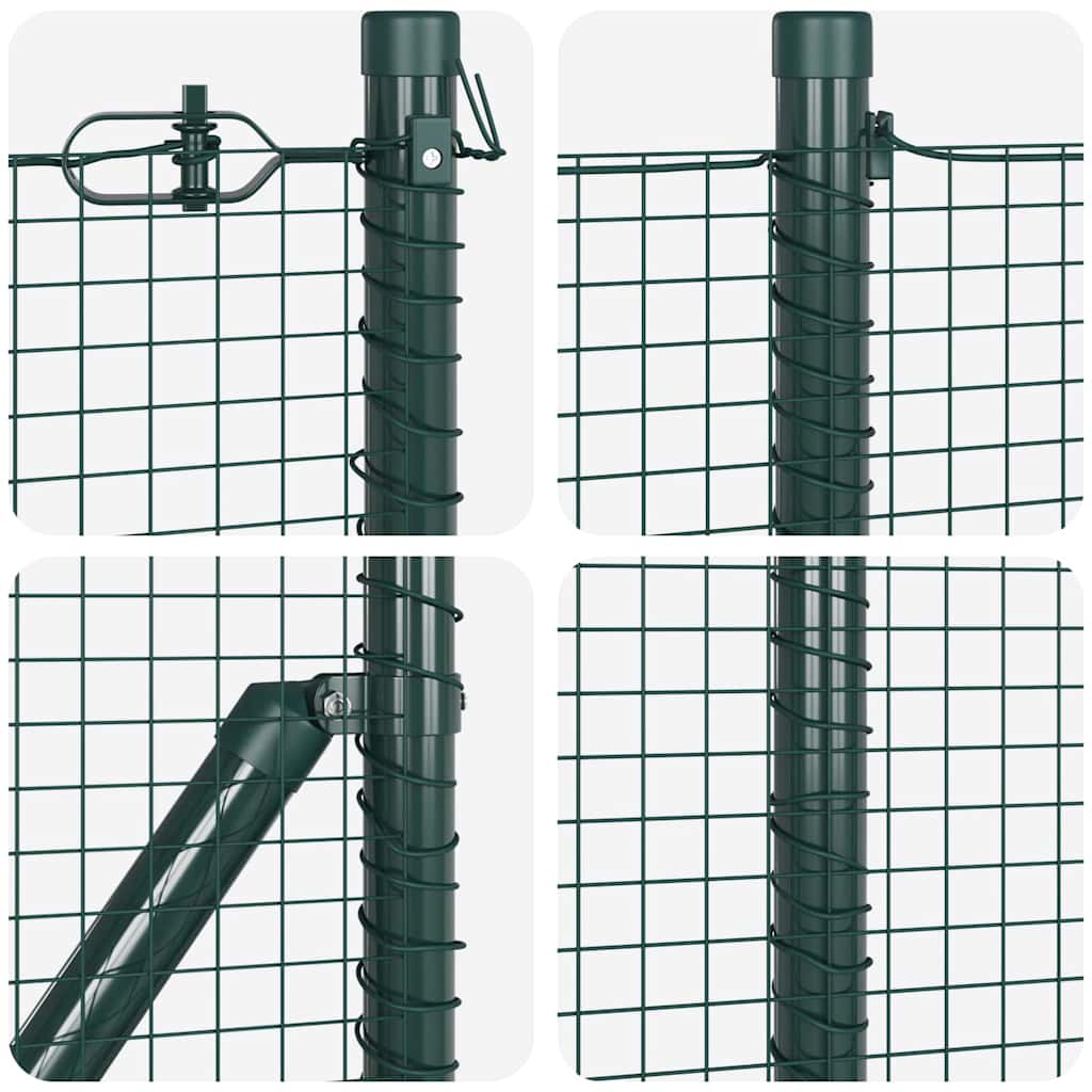 vidaXL Zaunpfosten Grün 50 x 0,4 m (19 x 19 mm Maschen) Stahl und PVC