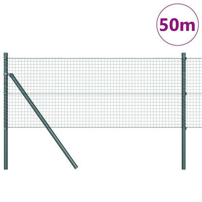 vidaXL Zaunpfosten Grün 50 x 0,8 m (25 x 25 mm Maschen) Stahl und PVC