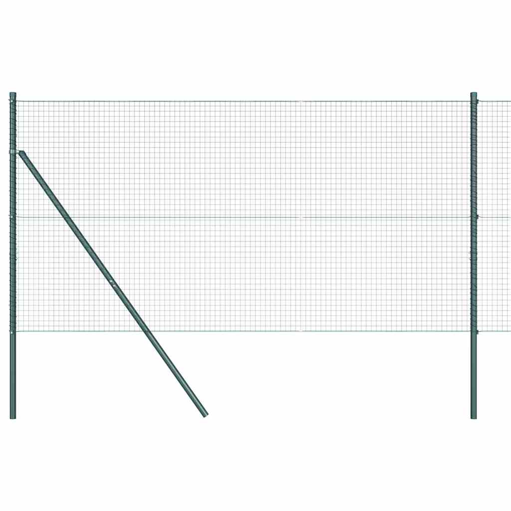 vidaXL Zaunpfosten Grün 50 x 1 m (25 x 25 mm Masche) Stahl und PVC