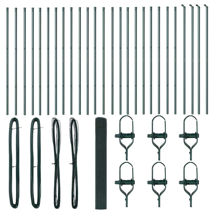 Zaunpfosten Grün 50 x 1,2 m (16 x 16 mm Netz) Stahl und PVC