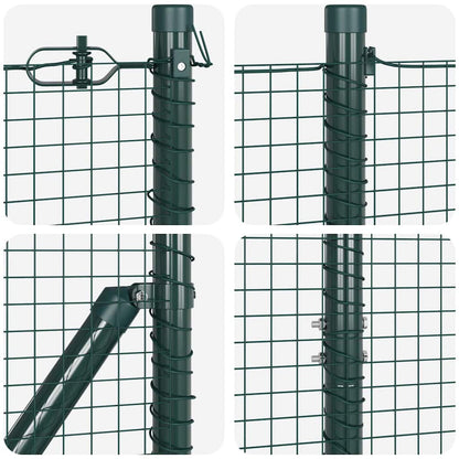 vidaXL Zaunpfosten Grün 50 x 1,2 m (19 x 19 mm Netz) Stahl und PVC