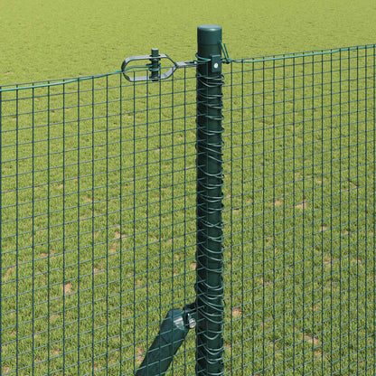 vidaXL Zaunpfosten Grün 50 x 1,5 m (16 x 16 mm Maschen) Stahl und PVC