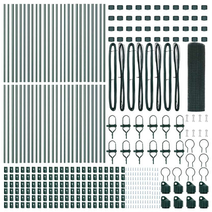 Zaunpfosten Grün 100 x 0,4 m (19 x 19 mm Maschen) Stahl und PVC