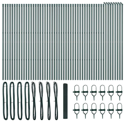 vidaXL Poteau de clôture vert 100 x 1 m (mailles 16 x 16 mm) Acier et PVC