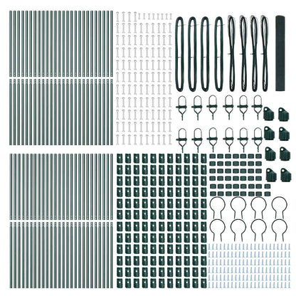 vidaXL Poteau de clôture vert 100 x 1 m (mailles 16 x 16 mm) Acier et PVC