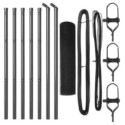 Zaunpfosten Grau 10 x 0,4 m (25 x 25 mm Maschendraht)