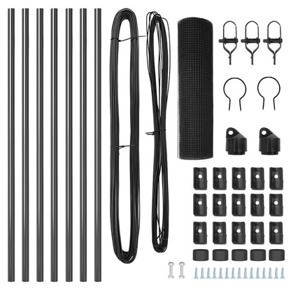 Zaunpfosten Grau 10 x 0,4 m (25 x 25 mm Maschendraht)