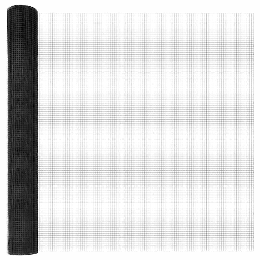 Zaunpfosten Grau 10 x 1 m (16 x 16 mm Maschen) Stahl