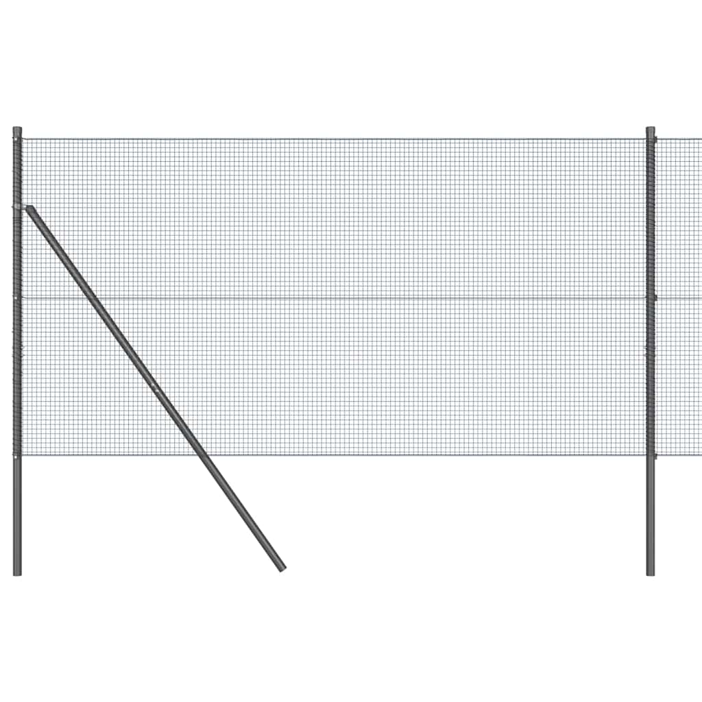 vidaXL Zaunpfosten Grau 10 x 1,4 m (16 x 16 mm Maschen) Stahl und PVC
