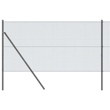 vidaXL Zaunpfosten Grau 10 x 1,4 m (16 x 16 mm Maschen) Stahl und PVC