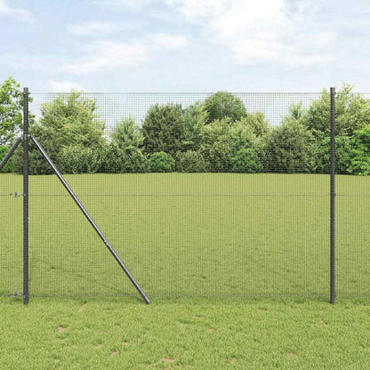 vidaXL Poteau de clôture gris 10 x 1,5 m (grillage 16 x 16 mm) acier et PVC