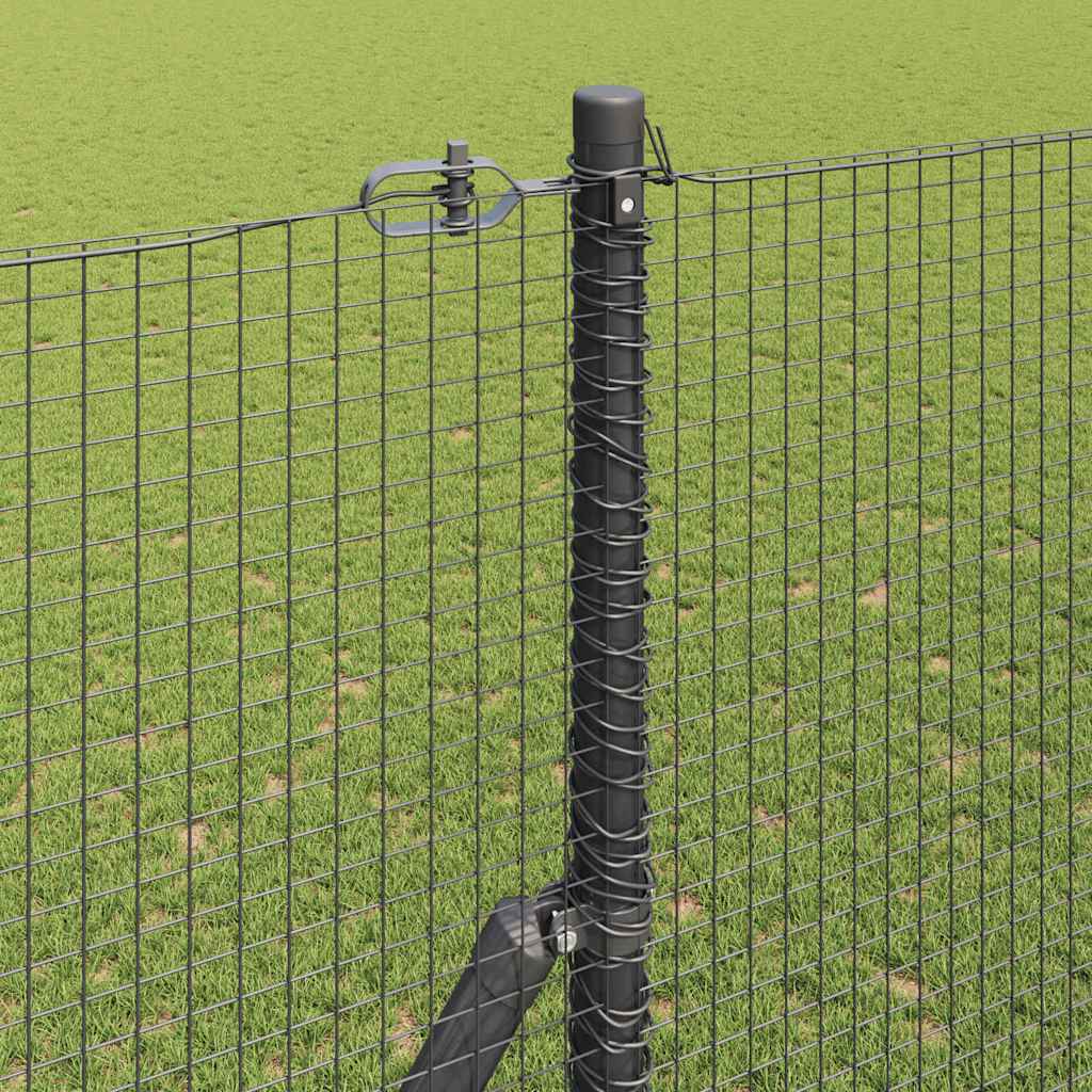 vidaXL Zaun mit Pfosten Grau 1,5 x 10 m Stahl
