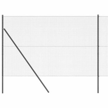 vidaXL Zaun mit Pfosten Grau 1,5 x 10 m Stahl