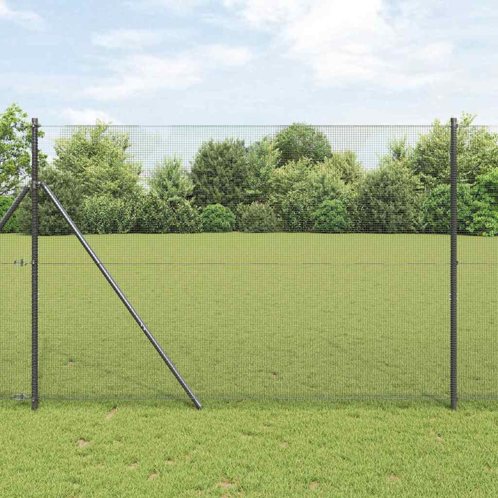 vidaXL Poteau de clôture gris 10 x 1,6 m (mailles 12 x 12 mm)