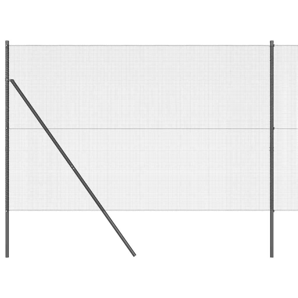 vidaXL Poteau de clôture gris 10 x 1,6 m (mailles 12 x 12 mm)
