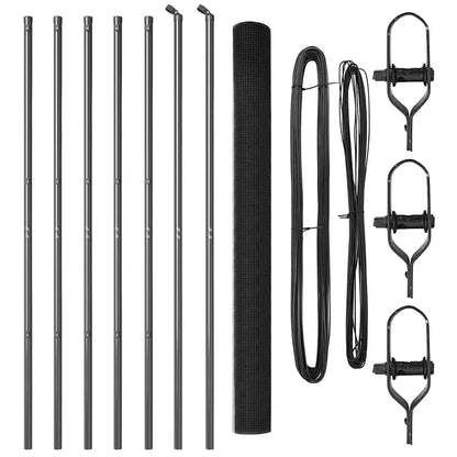 Zaunpfosten Grau 10 x 1,6 m (16 x 16 mm Maschenweite)