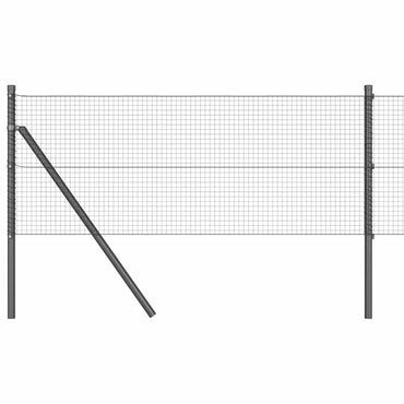 vidaXL Poteau de clôture Gris 25 x 0,4 m (maille 19 x 19 mm) Acier et PVC