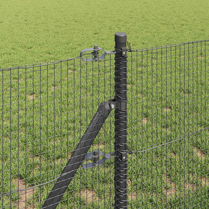 vidaXL Poteau de clôture gris 25 x 0,6 m (fil de 16 x 16 mm) acier et PVC