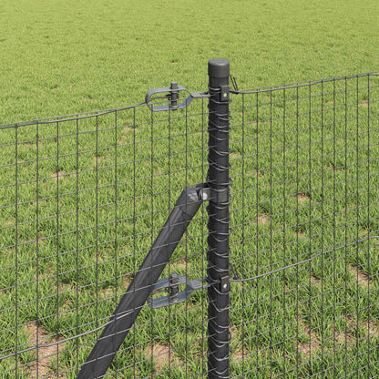 vidaXL Poteau de clôture gris 25 x 0,6 m (maille 25 x 25 mm) en acier et PVC