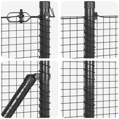 vidaXL Poteau de clôture gris 25 x 0,8 m (maille 19 x 19 mm) acier et PVC
