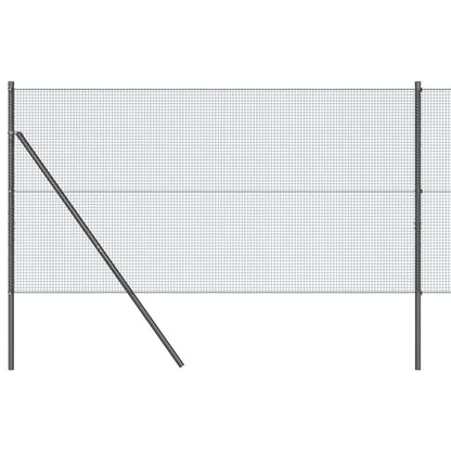 vidaXL Zaunpfosten Grau 25 x 1,2 m (16 x 16 mm Maschen) Stahl und PVC
