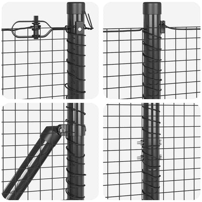 vidaXL Zaunpfosten Grau 25 x 1,2 m (19 x 19 mm Netz) Stahl und PVC