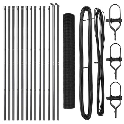 vidaXL Zaunpfosten Grau 25 x 1,2 m (19 x 19 mm Netz) Stahl und PVC