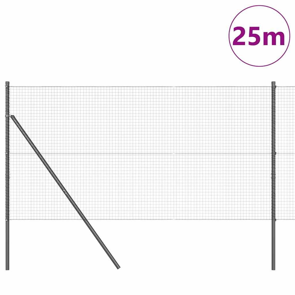 vidaXL Zaunpfosten Grau 25 x 1,2 m (25 x 25 mm Netz) Stahl und PVC
