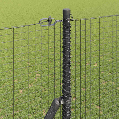 vidaXL Zaunpfosten Grau 25 x 1,6 m (25 x 25 mm Gitter) Stahl und PVC