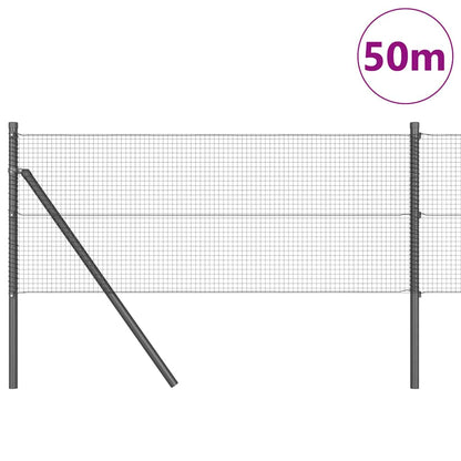 vidaXL Zaunpfosten Grau 50 x 0,4 m (16 x 16 mm Netz) Stahl und PVC
