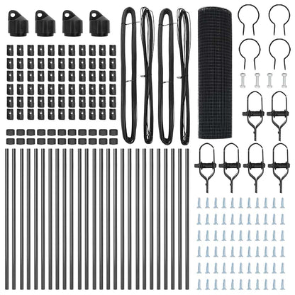 Zaunpfosten Grau 50 x 0,8 m (16 x 16 mm Maschen) Stahl und PVC