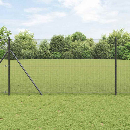 vidaXL Zaunpfosten Grau 50 x 1 m (12 x 12 mm Netz) Stahl und PVC