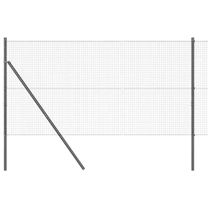 vidaXL Zaunpfosten Grau 50 x 1 m (25 x 25 mm Masche) Stahl und PVC