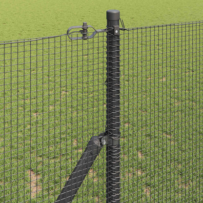 vidaXL Zaunpfosten Grau 50 x 1,4 m (12 x 12 mm Netz) Stahl und PVC